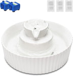 Wonder Creature Ceramic Cat Water Fountain, Stable Cupcake Design, 71oz | 2.1L Pet Fountain with Anti-Tip Ceramic Design, 2 Quiet Pumps, 360° Water Flow, 3 Filters for Cats and Dogs
