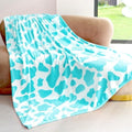 Blue Throw Blanket Twin Size Soft Fleece Blanket Lightweight Plush Fuzzy Cozy Cyan Teal Blue Twin Blanket for Couch Bed Sofa by IMUKU
