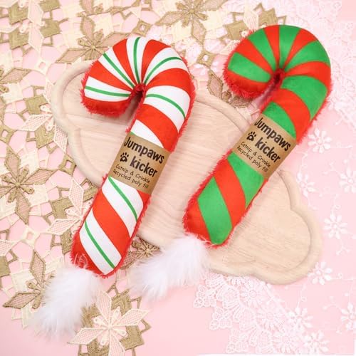 Jumpaws 2 Pack Natural Interactive Catnip Cat Kicker Toys, Bite Resistant Chew Toy, Accessories for Indoor Cat, Christmas Candy Cane - Image 5