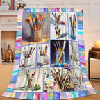 Artist Gifts Blanket for Girls Women Men Adults Soft Cozy Fleece Art Teacher Throw Blankets Warm Flannel Plush Stuff Lightweight Decorative for Couch Bed Sofa 60"X50" by Unknown