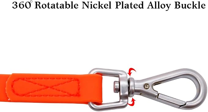 Waterproof Dog Training Leash 50FT 30FT 15FT 10FT 5FT Heavy Duty Recall Long Lead for Large Medium Small Dogs (10FT, Orange)