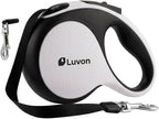 LUVON Retractable Dog Leash – 16ft Tangle-Free Extendable Lead | Ergonomic Handle | Heavy Duty Nylon Tape | Poo Bag Dispenser + 15 Bags Included | Retractable Leash for Medium Large Dogs Up to 66lbs