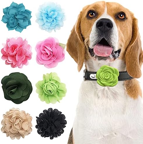 PET SHOW 50pcs Pack Dog Collar Flowers and Bows Random Assortment Blind Bag for Boy Girl Small Medium Large Dogs Cats Rabbits Flowers Slide on Collars Harness Costume Grooming Accessories Male Female - Image 3