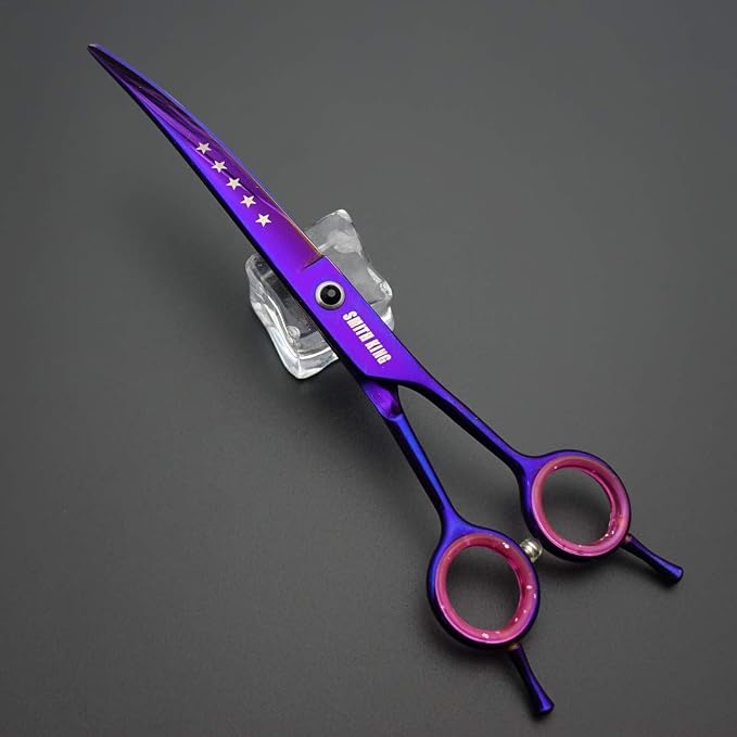 7.0 inches Professional Dog Grooming Scissors Set Straight & thinning & Curved & chunkers & comb 5pcs in 1 Set for left-handed & right handed