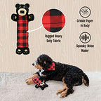 Lazy One Bear Squeaky Dog Toy, Soft Crinkle Toy for Dogs, Durable Fabric - Image 4