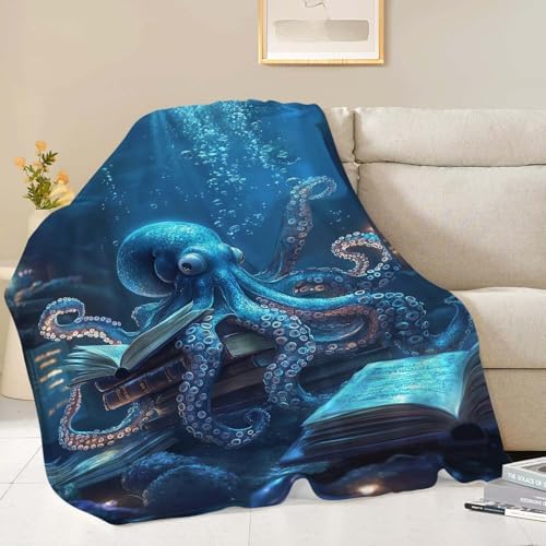 Octopus Throw Blanket Ocean Octopus Stuff Gifts for Kids Girls Boys Adults Women Man Soft Cozy Warm Plush Fluffy Fuzzy Fleece Blanket Decor 50''X60'' by Fuzawet