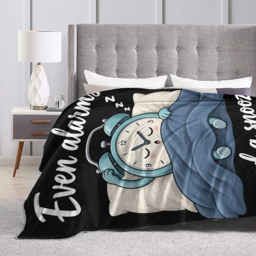 Sleepy Alarm Clock Blanket Throw Gift for Girls Women 50"X40" - Image 5