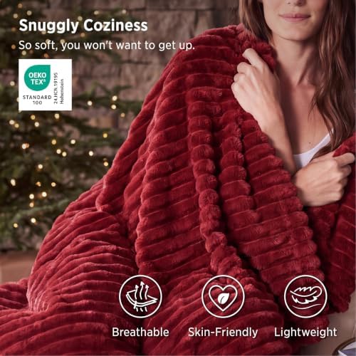 Bedsure Soft Red Throw Blanket for Couch Decor Gifts 50"x60" - Image 2