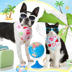 Preboun 50 Pcs Summer Bandanas for Dogs Bulk, Hawaiian Tropical Style - Image 4