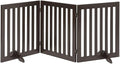 unipaws 24”H Free Standing Pet Gate for Dog Cat, 60”Wide Wooden Dog Gates | Foldable Pet Fence for Doorway, Stairs, Step, Expandable Doggy Barrier, Indoor Use