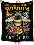 Bee Blanket for Girls Women Boys Men Adults Kids Soft Cozy Fleece Bee Floral Insect Throw Blankets Gifts Warm Flannel Plush Lightweight Decor for Couch Bed Sofa 60"X50" - Image 6