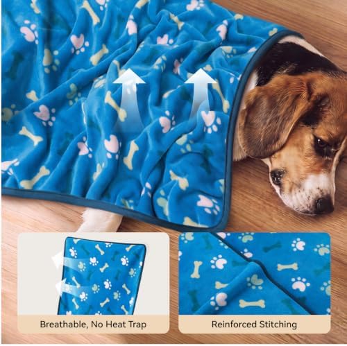 LINENLUX Dog Blankets 3-Pack, Super Soft Fluffy Fleece Pet Throw Warm - Image 2