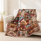 Christmas Poodle Throw Blanket Cute Curly Dog Holiday Gifts 60''X80'' - Image 3