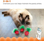 Catstages Strawbabies Dental Cat Chew Toy with Catnip & Feathers, 3-Pack - Image 2