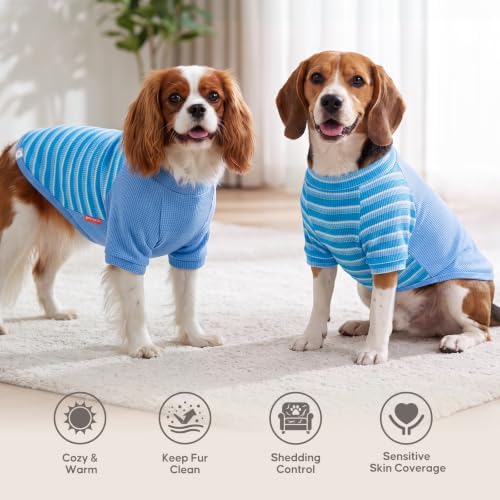 KYEESE 2Pack Waffle Dog Shirt for Medium Dogs Sweater Clothes with Sleeves - Image 2