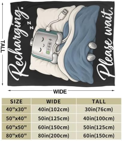 Sleepy Power Bank Blanket Throw Gift for Girls Women 80"X60" - Image 7