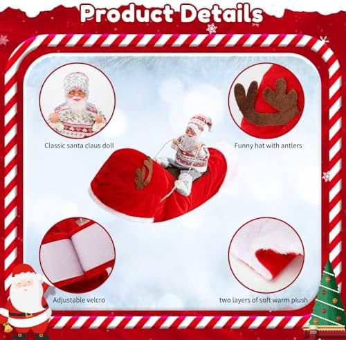 BWOGUE Santa Dog Costume, Dog Christmas Outfit, Santa Rider Costume, XXL - Image 3