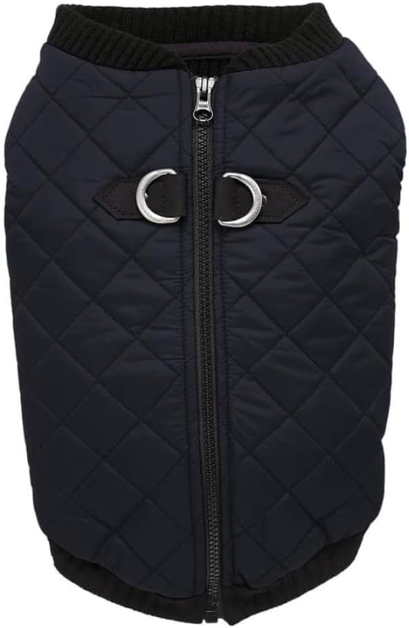 Gooby - Fashion Vest, Small Dog Sweater Bomber Jacket Coat with Stretchable Chest, Black, Small
