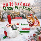 QDAN Christmas Dog Balls with Straps, Soccer Ball for Dogs for Small Medium Breed, Tug Toys for Dog Birthday, 6 Inch Outdoor Dog Toys for Fun - Image 6