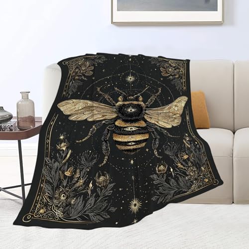 Bee Blanket Bumblebee Animal Throw Blankets Gifts for Girls Boys Kids Bee Lover Soft Cozy Fleece Plush for Couch Sofa Bed 80"x60" - Image 2