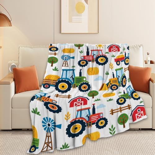 Tractor Throw Blanket Farm Vehicles Barn Hay Gifts 40''X50'' - Image 5