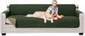 Sofa Shield® Couch Slip Covers for Dogs, Reversible Furniture Protector with Strap, Stain and Tear Resistant Cushion Cover, 88 inch Seat, Machine Washable Slipcover Pets, Cats, Hunter Green Sage