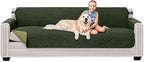 Sofa Shield® Couch Slip Covers for Dogs, Reversible Furniture Protector with Strap, Stain and Tear Resistant Cushion Cover, 88 inch Seat, Machine Washable Slipcover Pets, Cats, Hunter Green Sage