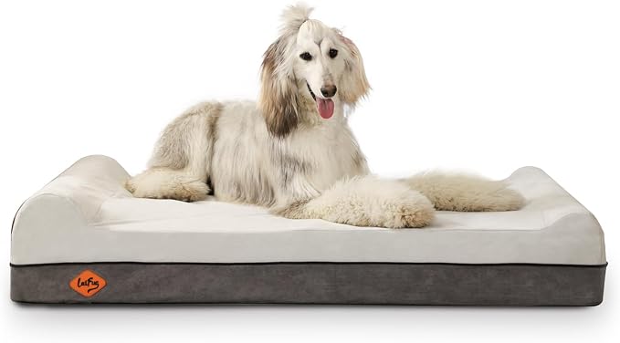 Laifug Orthopedic Dog Beds for Large Dogs,7" Memory Foam Dog Beds,Durable Water Proof Liner Removable and Washable, Nonskid Bottom, Dark Grey 50"x36"x10"