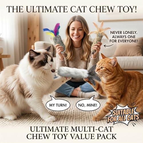 Cat Toys with Rabbit Feather 6 Kicker Fur Interacitve Toy Crinkle - Image 5