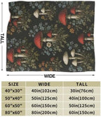 Mushroom Floral Blanket Cottagecore Throw Stuff Gifts 50"x40" - Image 3