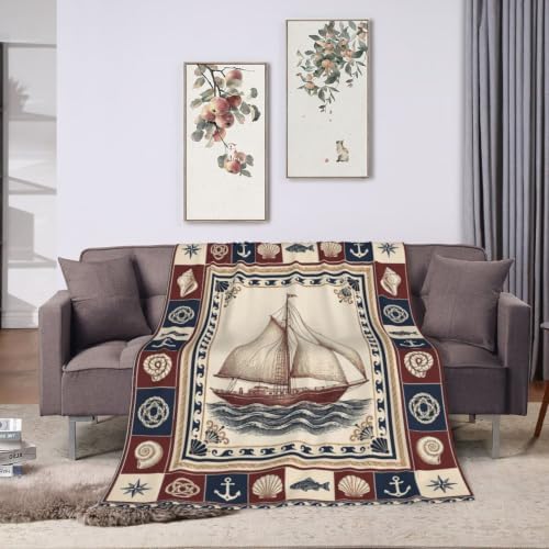 Sailboat Nautical Blanket Ocean Coastal Throw Stuff Gifts 80"x60" - Image 6