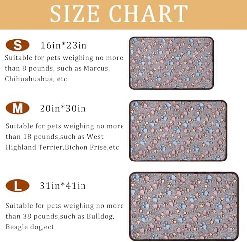 1 Pack 3 Blankets Super Soft Fluffy Premium Fleece Pet Blanket Flannel Paw Printed Throw for Dog Puppy Cat (Small 23x16'', Dark Coffee, Brown, Purple) - Image 4