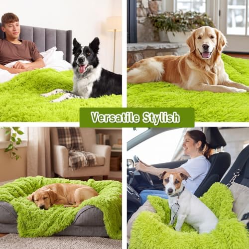Flutesan Christmas Dog Blankets 59.84 x 79.92" Waterproof Lime Green Fluffy - Image 7