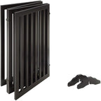 unipaws 36”H Free Standing Pet Gate for Dog Cat, 80”Wide Wooden Dog Gates | Foldable Pet Fence for Doorway, Stairs, Step, Expandable Doggy Barrier, Indoor Use