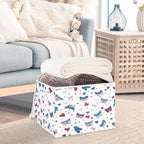 Bolaz Storage Bins with Lids and Handles,Butterfly Flag Stars Pattern Storage Box Basket with Cover Collapsible Organizer Containers for Home Closet, Shelves - Image 5