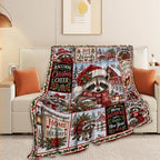 Christmas Raccoon Throw Blanket Snowy Woodland Holiday Gifts 50''x60'' - Image 4