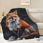Red Fox Blanket Cute Orange Fox Throw Blanket Gifts for Girls Boys Kids Women Men Adults Super Soft Cozy Plush Fluffy Fuzzy Fleece Blanket Home Decor 40''X50'' - Image 2