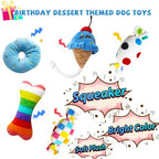 lilfrd 9Pcs Blue Dog Birthday Toy Set, Squeaky Hat Bandana Gift for Dogs - Image 6