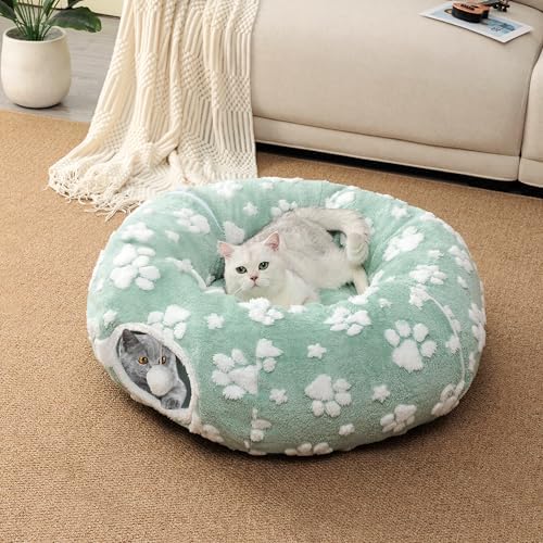 Cute Round Cat Tunnel for Indoor Cats, Green - Image 5