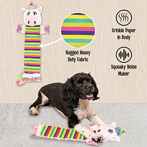Lazy One Squeaky Dog Toy, Soft Crinkle Toy for Dogs, Durable Fabric - Image 5
