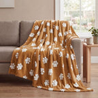 Horaldaily Caramel Dog Paw Shape 3D Textured Throw Blanket 50x60 by Horaldaily