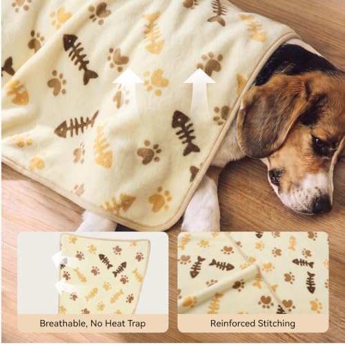 LINENLUX Dog Blankets 3-Pack, Super Soft Fluffy Fleece Pet Throw Warm - Image 2