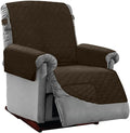 Sofa Shield® Couch Recliner Covers for Dogs, Reversible Furniture Protector with Strap, Stain and Tear Resistant Cushion Cover, 28 inch Seat, Machine Washable Slipcover Pets, Cats, Chocolate