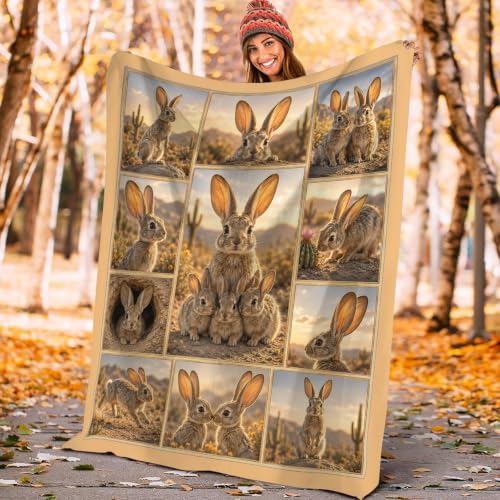 Cottontail Throw Blanket Rabbit Gifts for Girls Women 60"X50" - Image 2