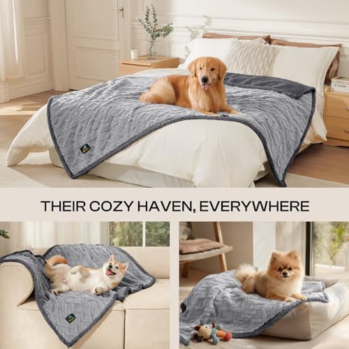 Luciphia Waterproof Dog Blanket, Reversible Sherpa Fleece for Couch Cover - Image 4