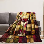 Abstract Wine Throw Blanket Gifts for Girls Women 80"X60" - Image 3