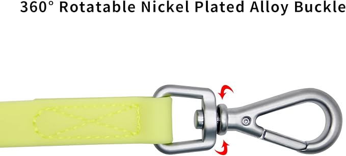 Waterproof Dog Training Leash 50FT 30FT 15FT 10FT 5FT Heavy Duty Recall Long Lead for Large Medium Small Dogs (10FT, Light Yellow)