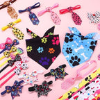 Reginary 120 Pcs Paw Bone Print Dog Bandanas Bulk Dog Bows Set Bow Ties Cat Scarf Colorful Washable Triangle Pet Kerchief Cute Bib for Summer Small Medium Large Pets Grooming Accessories Costume - Image 5
