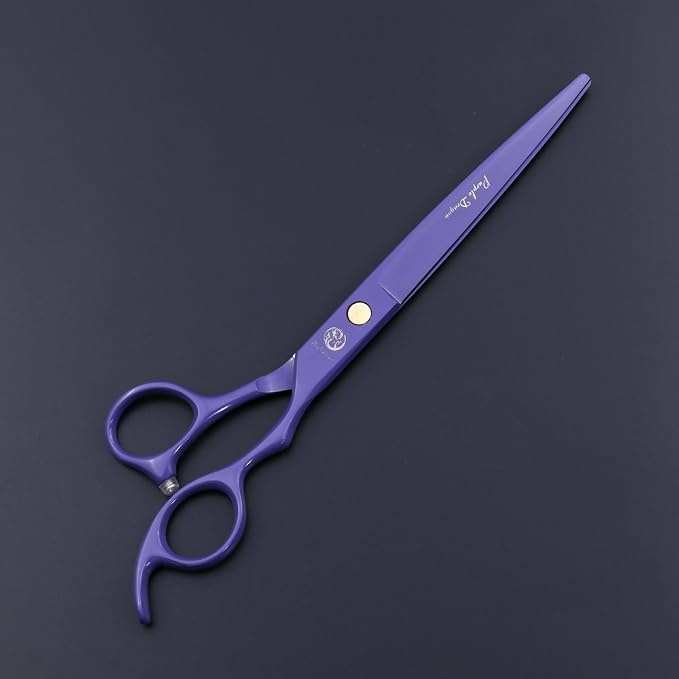 Purple Dragon 7.0 inch Professional Dog Grooming Hair Cutting Scissor | Japan 440C Stainless Steel, for Pet Groomer or Family DIY Use