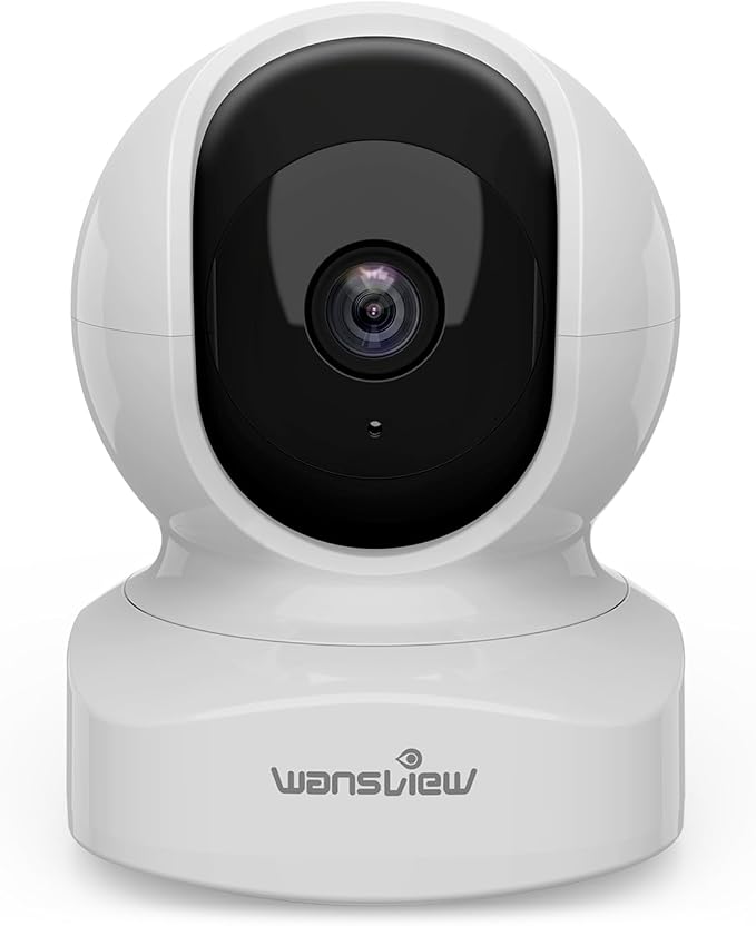 wansview Home Security Camera, Baby Camera 2.4G WiFi Only, Q5 3MP White | 2K WiFi Camera for Pet/Nanny, Motion Alerts, 2 Way Audio, Night Vision, Compatible with Alexa, with TF Card and Cloud